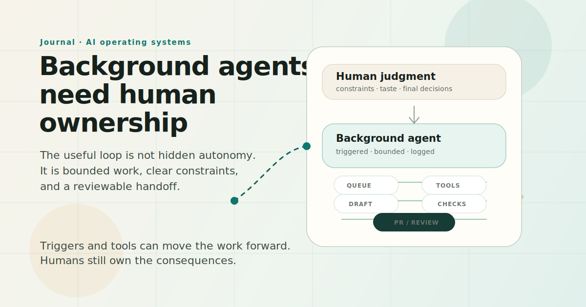 Background agents and the work humans still need to own